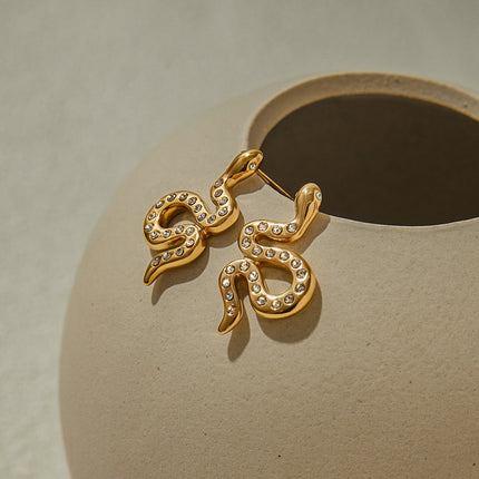 Rhinestone Snake Light Luxury High-grade Earrings Do Not Fade