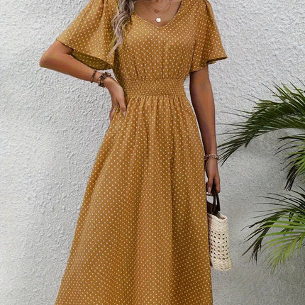Women's Small Floral Print Short Sleeve Dress