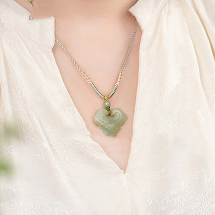 Natuurlike Hetian Jade Vrede En Voorspoed Slot Hanger