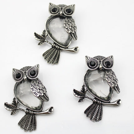 DIY Alloy Owl Brooch Jewelry With Crystals