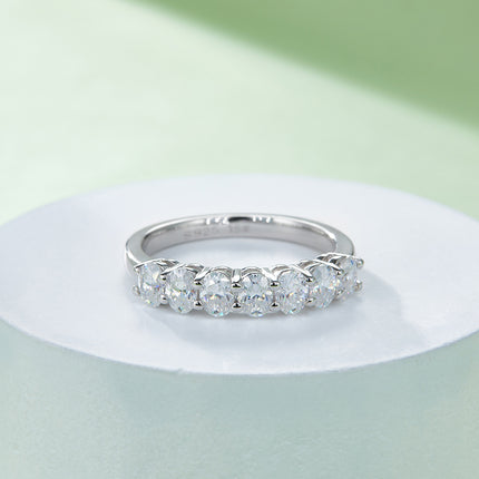 A Luxurious And Fashionable Light Luxury Jewelry Silver Ring Set With Top-quality Moissanite, S925 Silver Plated With Platinum