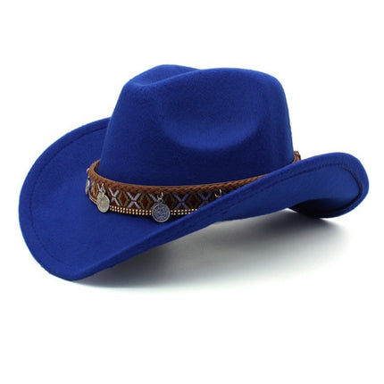 Pendant Casual Sun-proof Sun Protection Keeping Warm Boys And Girls Woolen Western Cowboy Hat