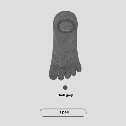 Five-finger Men's Summer Cotton Boneless Antibacterial Invisible Socks