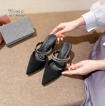 Thick Heel Toe Box Plus Size High Heels Women's Shoes