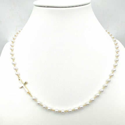 Pêrelkruisketting Ligluukse Eenvoudige En Stylvolle Hanger