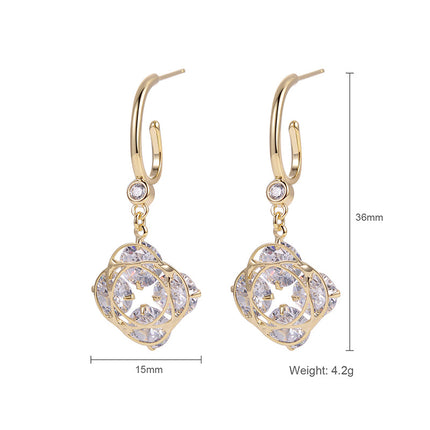 European And American Design Fashion Diamond Earrings Simple