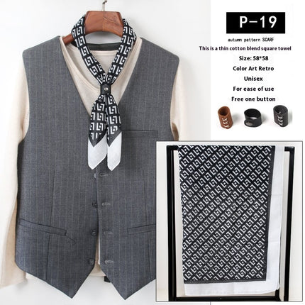 All-matching Men's Scarf Thin Youth Silk Scarf