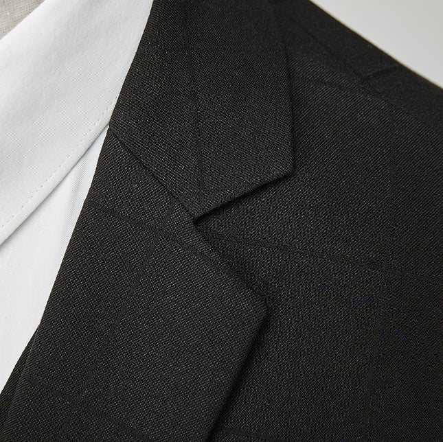 Men's Business Casual Plaid Slim Fit Suit Three-piece Suit