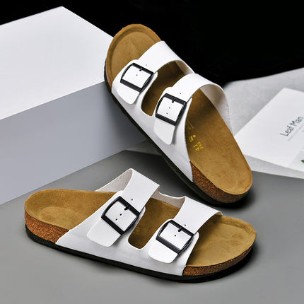 Leather Slippers Men's Summer New Sandals Outside Wear