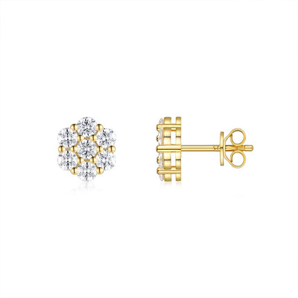 Top-gehalte Moissanite Luukse En Modieuse Ligte Luukse Juweliersware Silwer Steekoorbelle S925 Silwer Elektroplateer Goud
