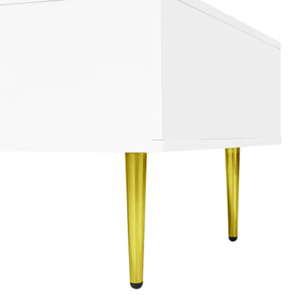 Wit Hoogglans Koffietafel, Modern En Eenvoudig, Met 2 Laaie