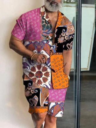 Men's Casual Beach Short-sleeved Shirt And Shorts Suit