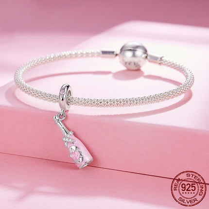Sjampanje S925 Sterling Silwer Hangeronderdele Diy Krale