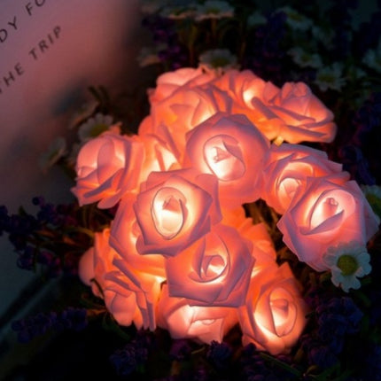 Battery Powered 1M 2M 5M 10M LED Rose Flower String Lights Holiday Valentine's Day Wedding Birthday Party Decor Garland