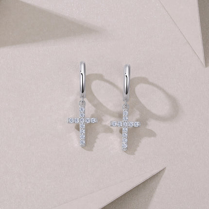Top-quality Moissanite Luxury And Fashionable Light Luxury Jewelry Silver Stud Earrings S925 Silver Plated Platinum