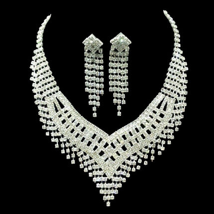 Europese En Amerikaanse Strass Klouketting Groot Halsnoer Twee-stuk Bykomstighede