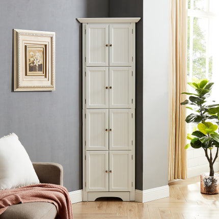 Hoëbergkas Met Deur En 4 Rakke, Geskik Vir Sitkamer, Kombuis, Kantoor, Slaapkamer, Badkamer, Moderne Styl, Wit