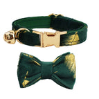 Green Feather Cat Collar Bow / L