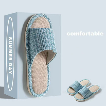 Indoor Summer Sweat Absorbing Cotton And Linen Slippers