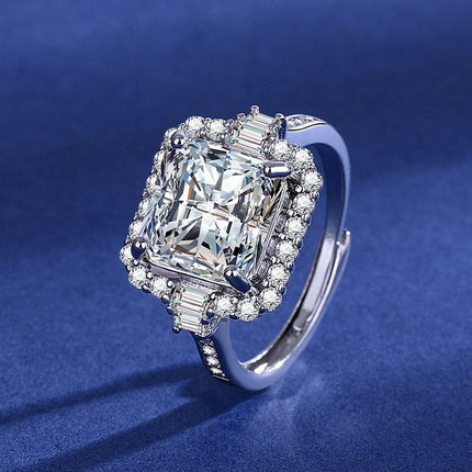 Elegante 1ct Gesimuleerde Moissanite Ses-Punt Ring Luukse Troujuweliersware Vir Vroue