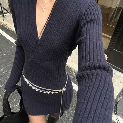 Fashion Silver Pearl Alloy Waist Chain