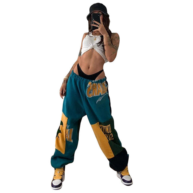 Women's Fashion Trend Patchwork Color Sweatpants