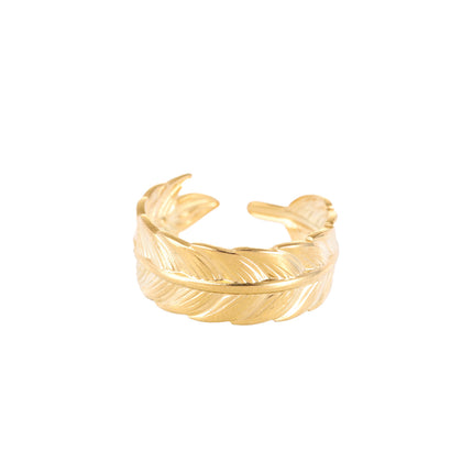 INS Style High-End Titanium Steel Ring, Gold Plated Stainless Steel, Anti-Fade All-Match Band