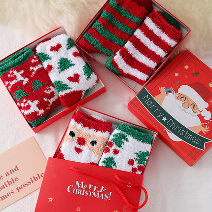 Fashion Simple Coral Fleece Christmas Stockings Gift Box