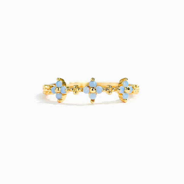 S925 Sterling Silwer Vierblaarklawer Drieblom-Ring