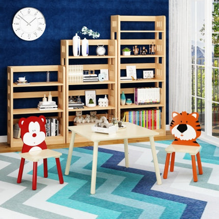 Massiewe Hout Kindertafelstel Met 2 Stoele