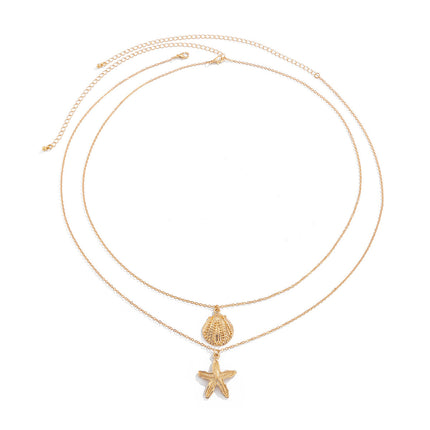 Oseaan Vakansiestyl Seester Skulp Hanger Middelketting Vir Vroue