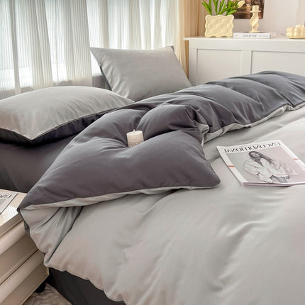 Effenkleur Vierstukstel Eenvoudige Gewaste Skurflappie Duvet Oortreksel