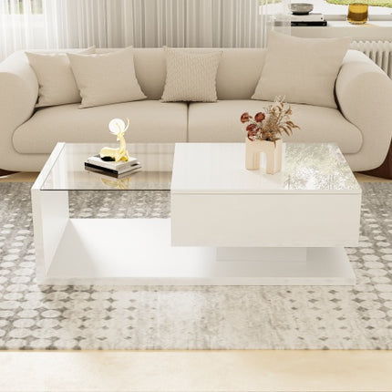 Koffietafel, Hoogglans Wit. Bytafels, Koffietafels Met Glas En LED