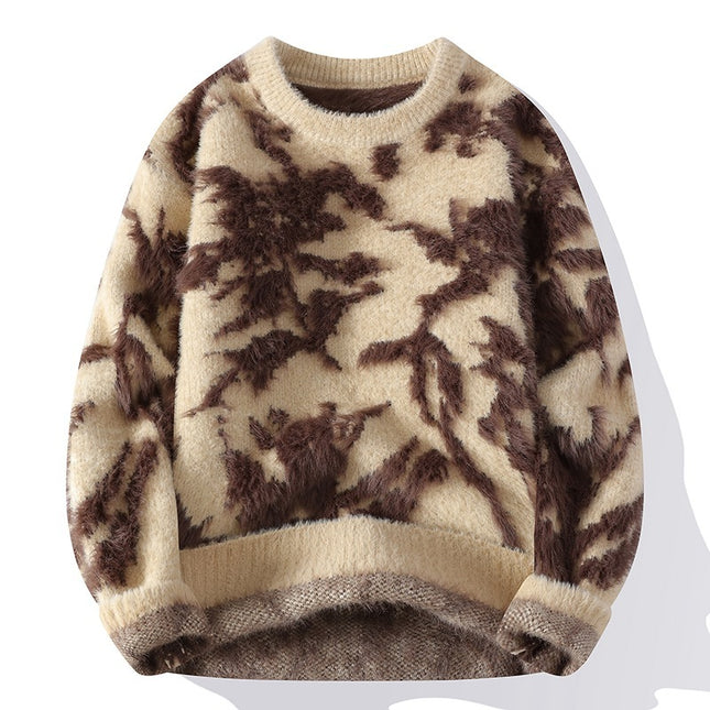 Autumn And Winter Round Neck Loose Sweater Men's Knitted Shirt