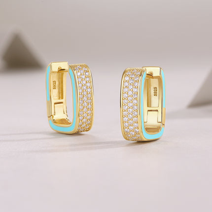 Colorful Love - Premium Moissanite Luukse Mode Ligte Luukse Juweliersware Silwer Stud Oorbelle S925 Silwer Geëlektroplateerde Goud
