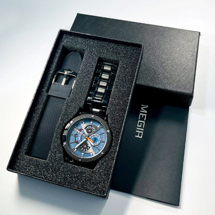 Steel Belt Multifunctional Sports Watch Men's Waterproof Luminous