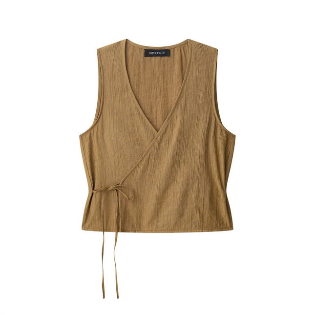 Pure Wind Wrinkle Effect Vest Top