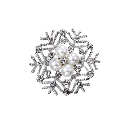 Minimalistiese Pêrel Blom Borsspeld Met Diamant Blom Bykomstigheid Speld