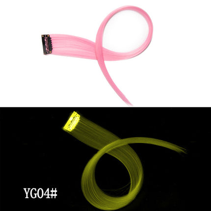 Luminescent selfdoen-knip-in-hare Luminesente haarstuk Haarspoorloos 50 CM Reënboogkleur