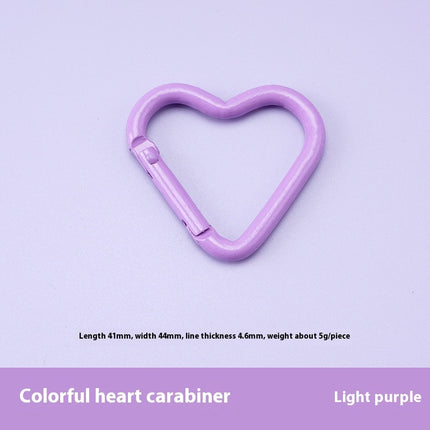 Love Heart Climbing Button Carabiner Heart-shaped Aluminum Alloy DIY Water Bottle Buckle Keychain Accessories