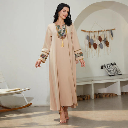 Patchwork Ethnic Style Abaiya Women's Dress