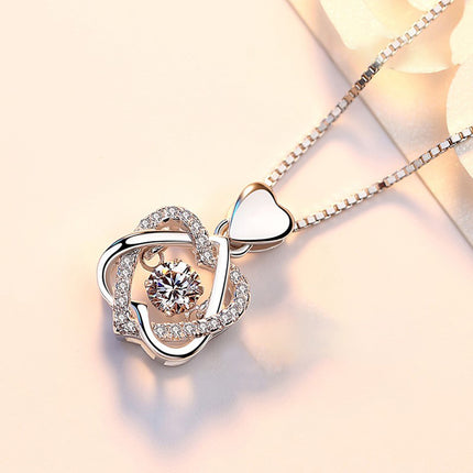 925 Silver Rose Gold Pendant Clavicle Chain