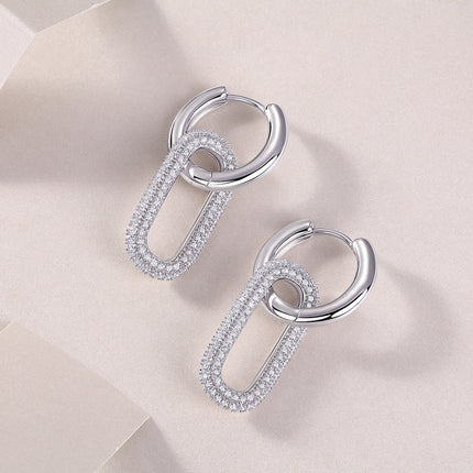 Top-quality Moissanite Luxury And Fashionable Light Luxury Jewelry Silver Stud Earrings S925 Silver Plated Platinum