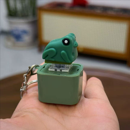 Funny Croaking Frog Keychain Rechargeable Small Pendant