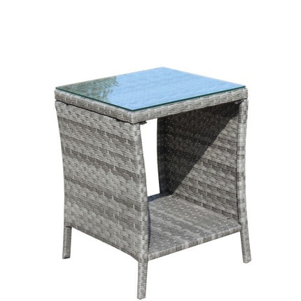 Buite Stoepmeubels 1 Koffietafel Met Deursigtige Gehard Glas