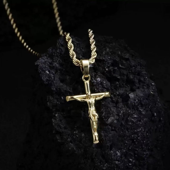 Kruis Hanger Ketting Geplateer Met Regte Goud, Nie Maklik Om Te Vervraai Nie