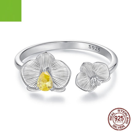 Sterling Silwer Phalaenopsis Oop Ring Mode Pragtig En Veelsydig