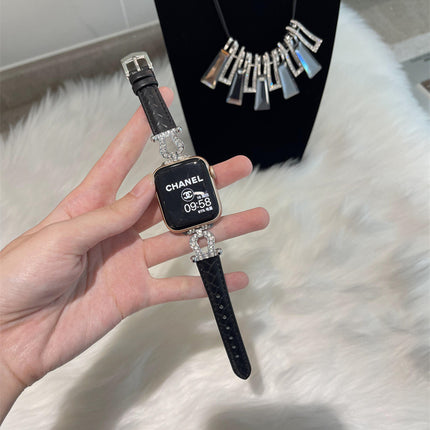 Woven Metal Diamond Strap Suitable For Watch Leather Wristband