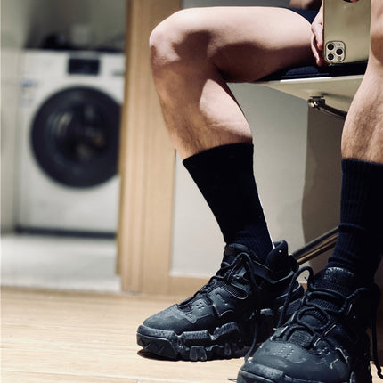 Extra Thick Fluffy Loop Sports Stockings Black And White Personalized Alphabet Trendy Sock