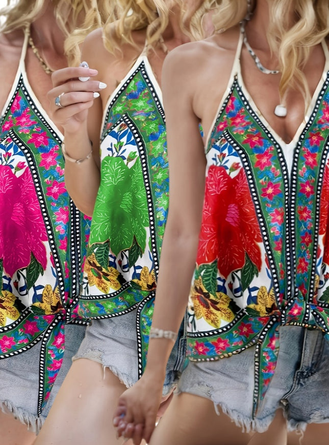 3pcs Open Shoulder Casual Vest With Front Placket